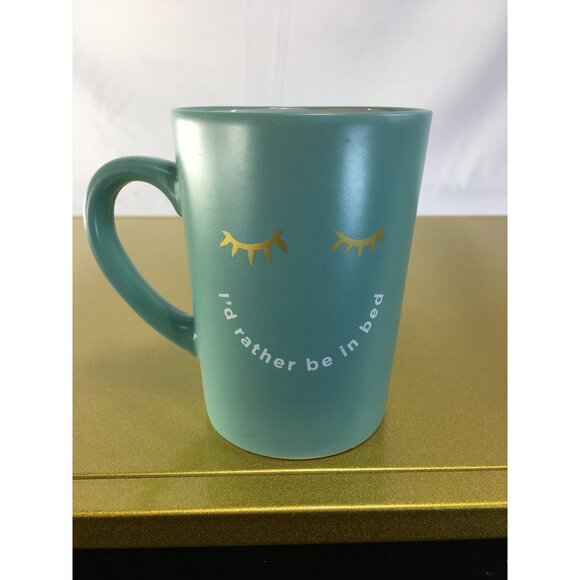 Family Inspired Meals by Ayesha Curry "I'd rather be in bed" Coffee Tea Mug Teal - Picture 8 of 12
